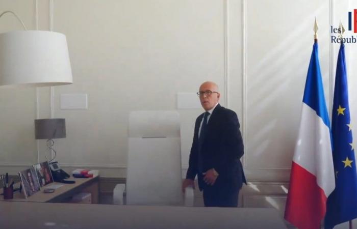 Éric Ciotti si filma nel suo ufficio e dice di lavorare “per la Francia”