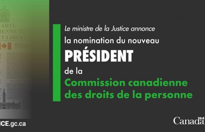Il ministro della Giustizia annuncia la nomina del nuovo presidente della Commissione canadese per i diritti umani
