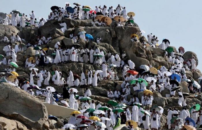 marea di fedeli sul Monte Arafat in un caldo estremo