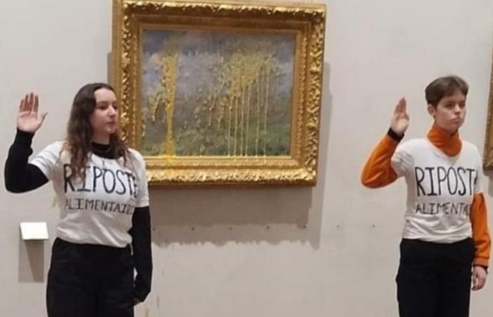 Gettare la zuppa su un’opera di Monet a Lione: i due attivisti si rilassano