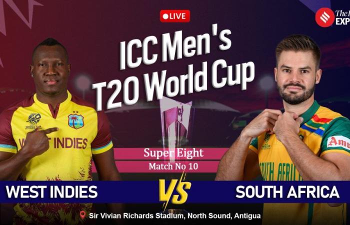 Punteggio in diretta Indie occidentali vs Sud Africa, Coppa del Mondo T20 2024: il colpo diretto di Nortje rimanda Russell indietro, WI – 117/7 | Notizie sul cricket