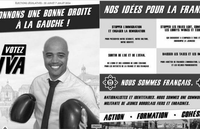 Elezioni legislative: guantoni da boxe, croce celtica… a Bordeaux, il candidato identitario Yanis Iva promette di “dare alla sinistra una buona destra”