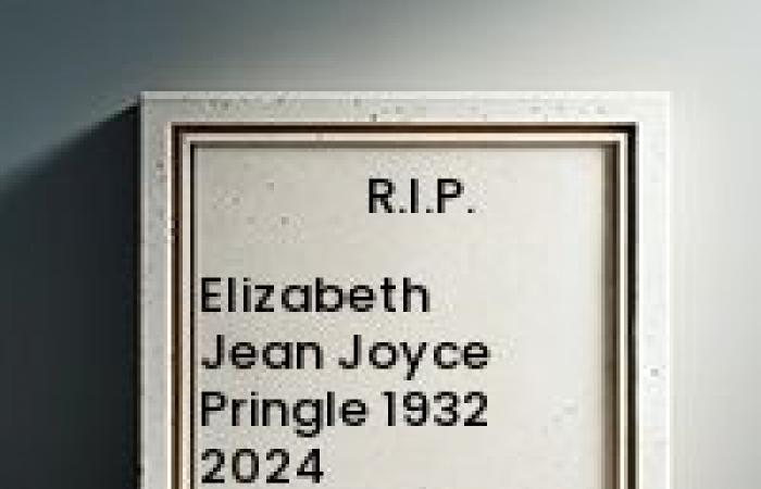 Elizabeth Jean Joyce Pringle 1932 2024, necrologio, necrologio, necrologio