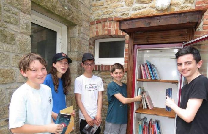 A Sainte-Anne-d’Auray, degli adolescenti hanno trasformato un vecchio frigorifero in una scatola per i libri