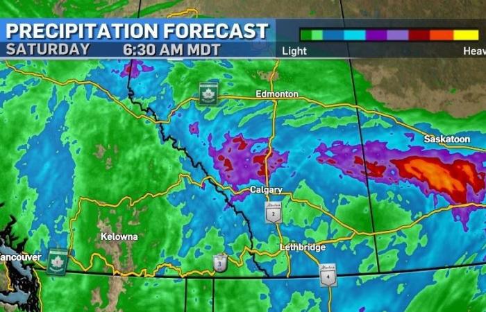 Meteo Calgary: avvisi di pioggia a ovest di Calgary e probabili forti temporali