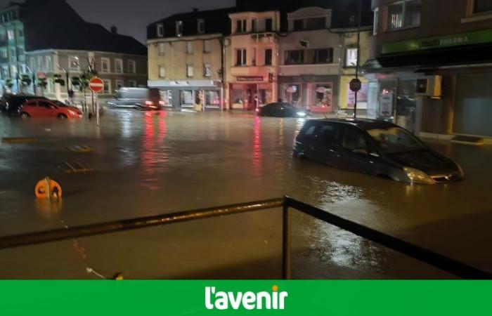 Aubange pesantemente colpita dai temporali questo sabato sera: strade trasformate in fiumi (foto e video)