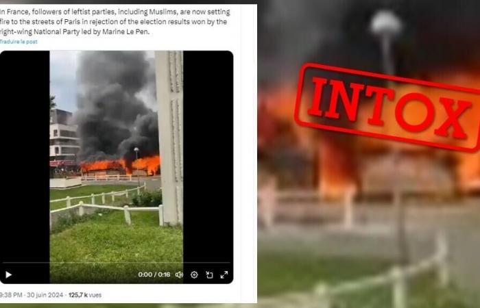 No, questo video non mostra un incendio provocato da attivisti di sinistra in seguito alle elezioni legislative in Francia