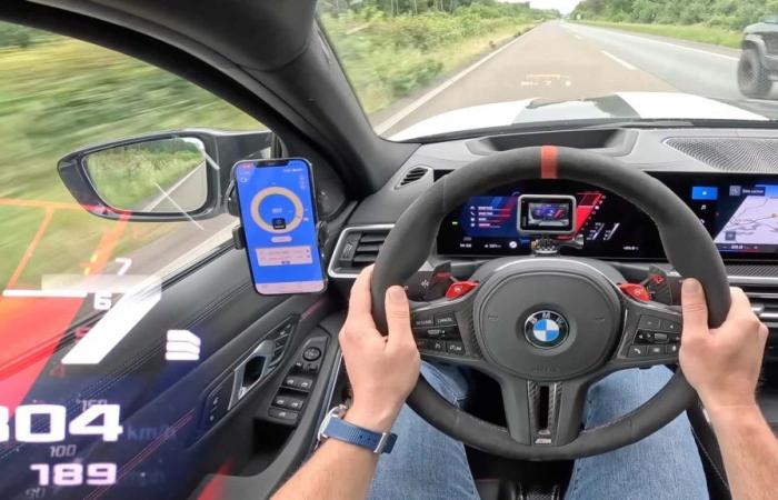 Guarda questa BMW M3 CS che fa saltare il tachimetro in autostrada