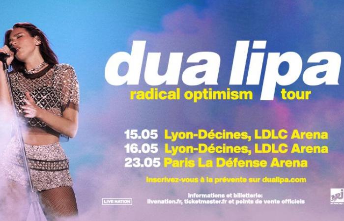 Dua
      Lipa
      annuncia
      tre
      concerti
      in
      Francia