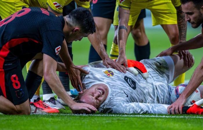 Il portiere della DFB Marc-André ter Stegen si è infortunato nella vittoria del Barcellona contro il Villarreal