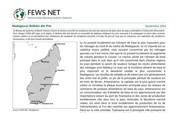 Bollettino dei prezzi del Madagascar, settembre 2024 – Madagascar