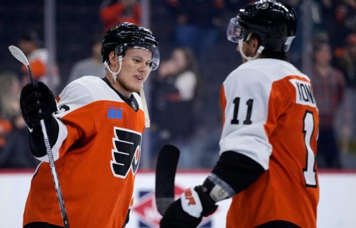 Matvei Michkov segna un gol e aggiunge un assist per i Flyers