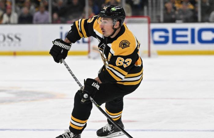 Brad Marchand al debutto contro. Volantini