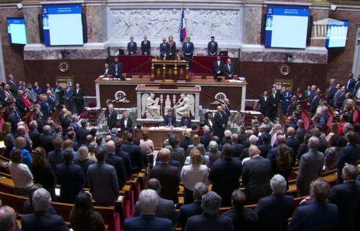 immagini del minuto di silenzio dell’Assemblea Nazionale