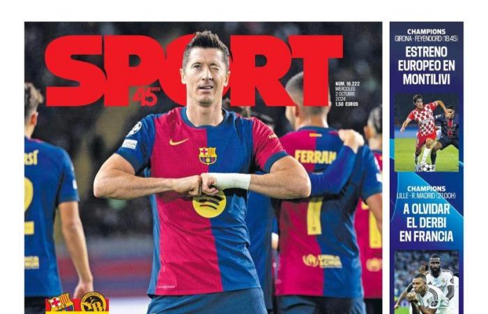 La copertina SPORT di oggi mercoledì 2 ottobre 2024