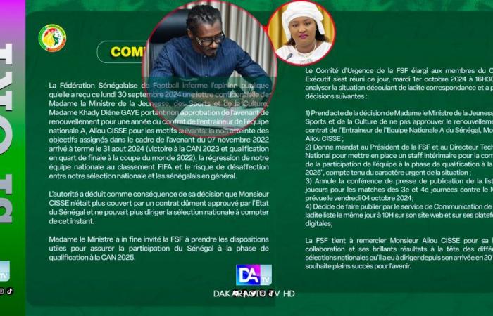 la FSF conferma la partenza di Aliou Cissé alla guida della nazionale senegalese.