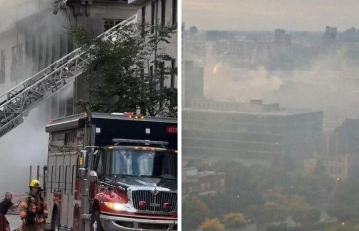 Un violento incendio devasta un condominio nella Vecchia Montreal (VIDEO)