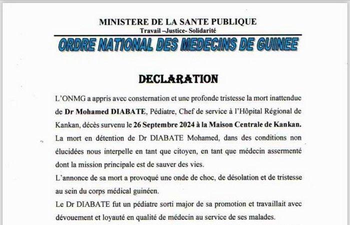 Morte del dottor Dioubaté: l’ordine dei medici chiede l’apertura di un’inchiesta giudiziaria e si riserva di costituirsi parte civile (Dichiarazione)