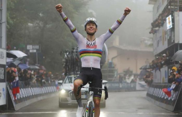 Ciclismo. Tour d’Émilie – Tadej Pogacar… il nuovo spettacolo per il suo primo arcobaleno