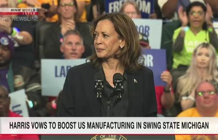 Kamala Harris si impegna a rilanciare la produzione al raduno del Michigan