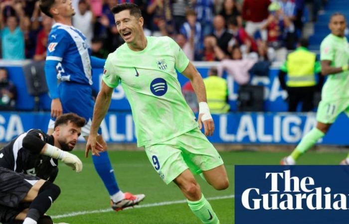 Calcio europeo: Robert Lewandowski segna una tripletta durante la crociera del Barcellona | Calcio europeo per club