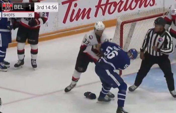 Cédric Paré ha combattuto in una partita di preseason del Marlies