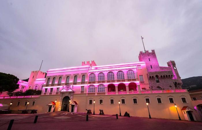 La principessa Charlene illumina di rosa la piazza del casinò