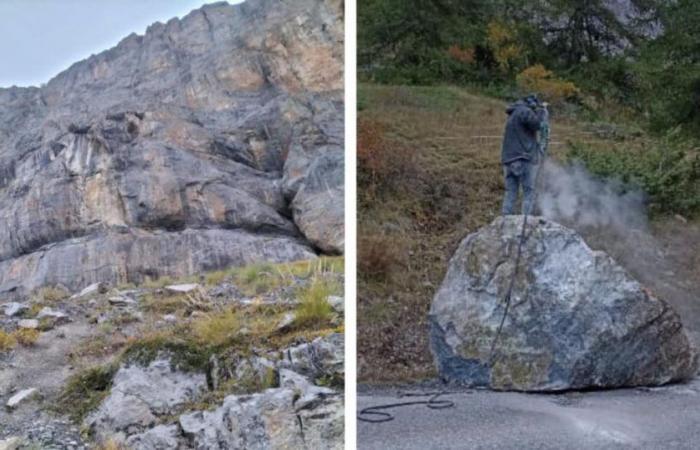 caddero una decina di blocchi di roccia, la strada era ancora tagliata