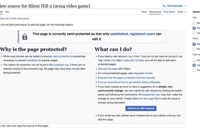 Pagina Wikipedia di Silent Hil 2 Remake vandalizzata