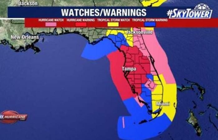 Localizzatore dell’uragano Milton: Storm rimane Cat. 5 mentre si avvicina alla costa del Golfo della Florida