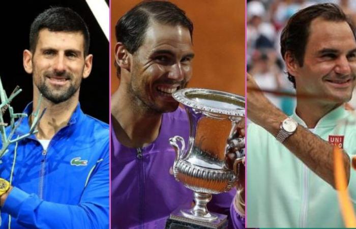 Roger Federer, Novak Djokovic e Rafael Nadal i primi tre