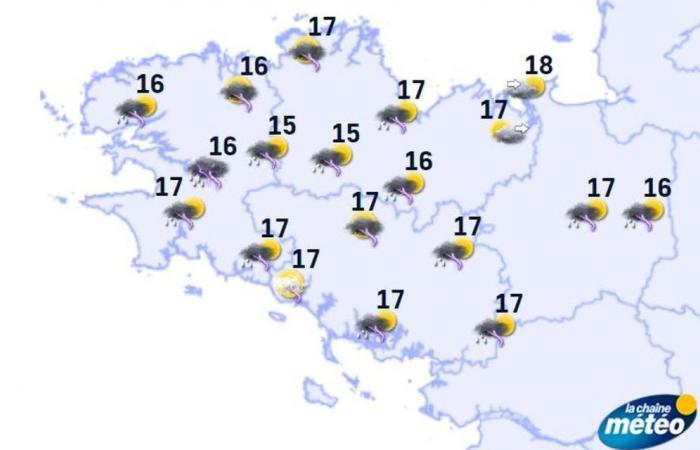 Il meteo in Bretagna: temporali, raffiche di vento e rovesci questo martedì 8 ottobre