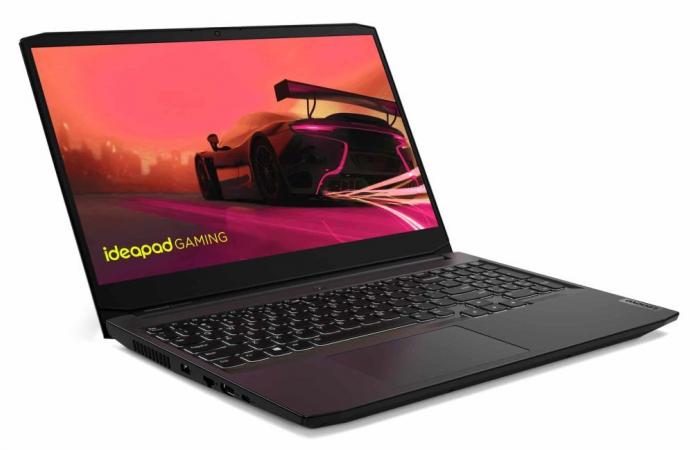 Promo €489 Lenovo IdeaPad Gaming 3 15ACH6 (82K202AKFR), PC portatile da gaming economico e versatile da 15″ scalabile senza Windows con AMD Ryzen 5 e RTX 2050