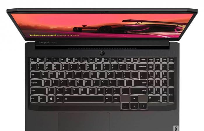 Promo €489 Lenovo IdeaPad Gaming 3 15ACH6 (82K202AKFR), PC portatile da gaming economico e versatile da 15″ scalabile senza Windows con AMD Ryzen 5 e RTX 2050