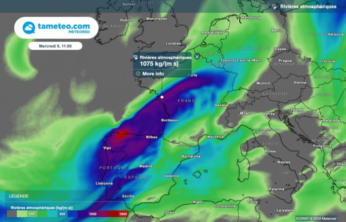 Precipitazioni eccezionali previste dalla prossima notte in Francia! Fino a 100 litri/m² in 24 ore!