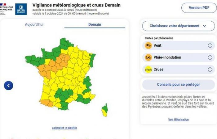 Ex uragano Kirk: 19 allerte arancioni, vento a 120 km/h, pioggia intensa… Chi sarà colpito dal passaggio della depressione questo mercoledì in Francia?