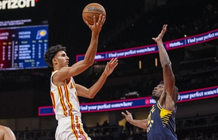 Zacharie Risacher raggiante per il suo debutto pre-campionato NBA con gli Atlanta Hawks