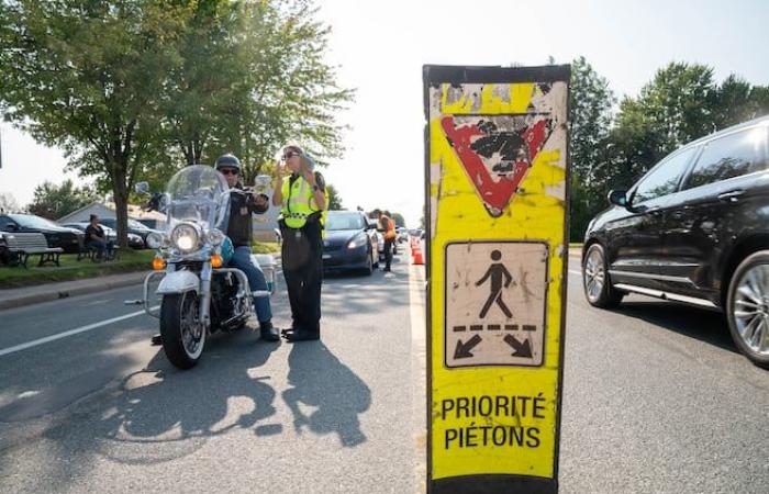 Gli agenti di polizia del Quebec si sono mobilitati contro l’imprudenza sulle strade