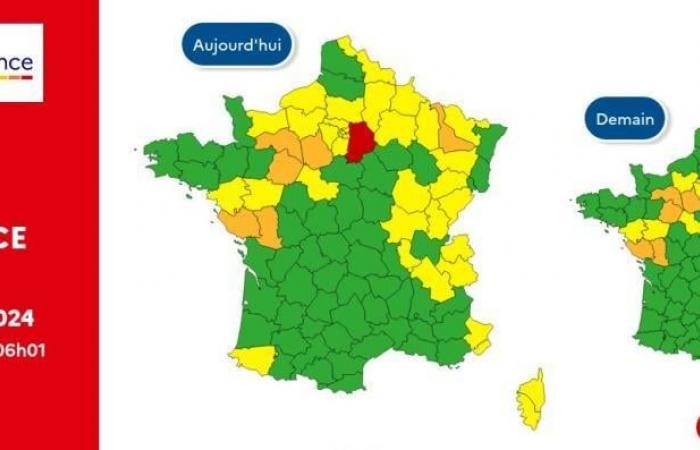 URGENTE – La tempesta Kirk – Seine-et-Marne è in allerta rossa nella mappa appena pubblicata da Météo France – Inondazioni in molte regioni e decine di migliaia di case senza elettricità