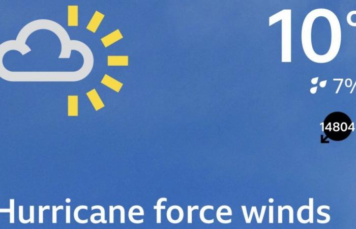 I social media ridono dopo che un problema tecnico dell’app meteo nel Regno Unito ha avvisato di venti a 14.000 mph e temperature di 404°C