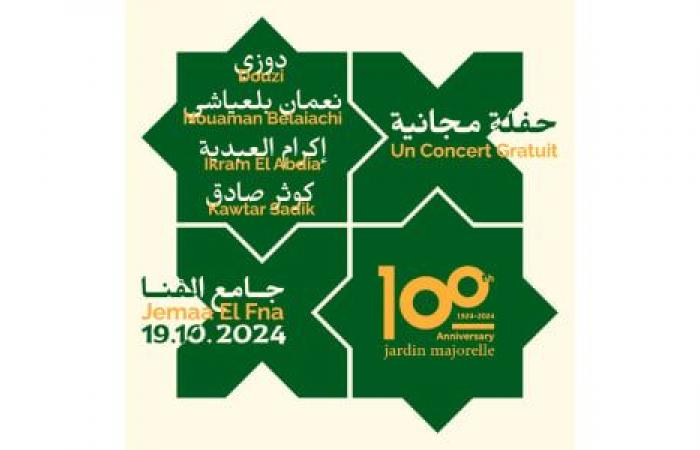 Centenario del Giardino Majorelle: concerto eccezionale, il 19 ottobre alla piazza Jemaa El Fna