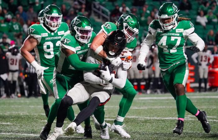 I Roughriders schiacciano i Lions e si assicurano la partita di playoff casalinga