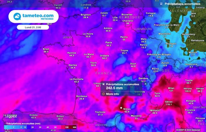 le nostre mappe mostrano un aumento delle piogge in Francia! Météo-France estende la sua vigilanza arancione!