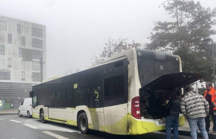 “Ho visto del fumo nello specchietto retrovisore e sono sceso.” Un autobus prende fuoco in Place de Strasburgo, a Brest