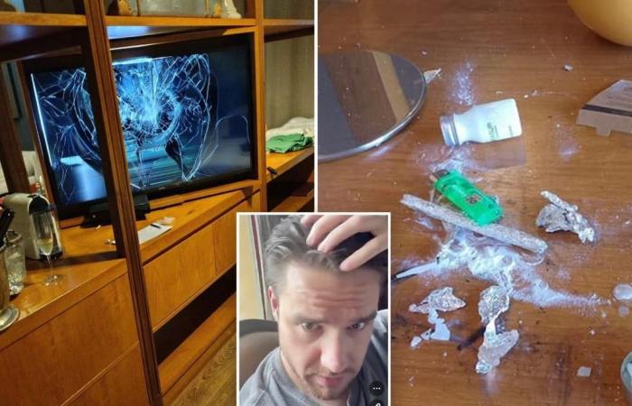 Foto della camera d’albergo distrutta della star degli One Direction, Liam Payne, in Argentina, piena di droga, mentre la polizia intensifica la ricerca dello spacciatore