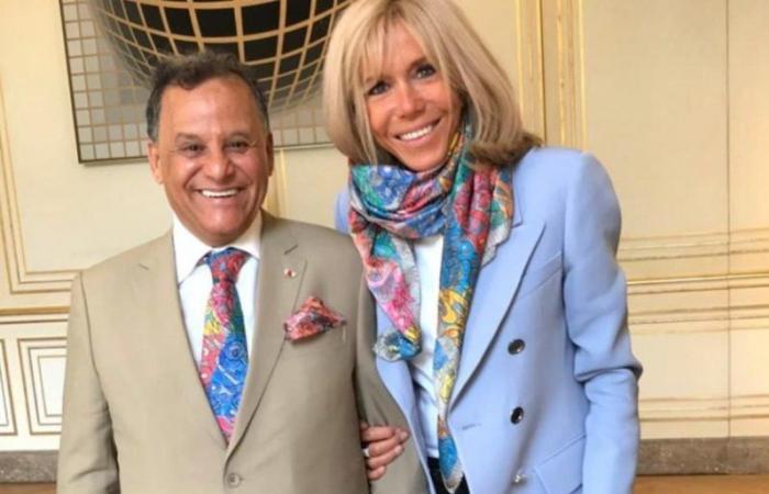 Brigitte Macron alla mostra “Mehdi Qotbi Retrospective”.