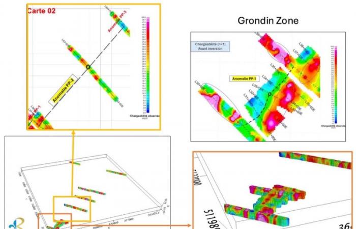 La geofisica degli Champs d’Or a Beauce conferma una firma di 8 km della struttura mineralizzata antiforme di tipo Saddle Reef