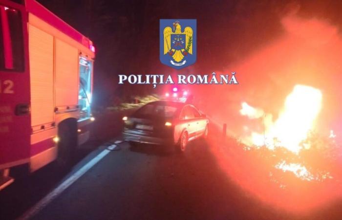 Incidente simulato sul DJ 581. Un residente di Resita ha dato fuoco alla sua auto per riscuotere i soldi dell’assicurazione RCA – Resita.ro