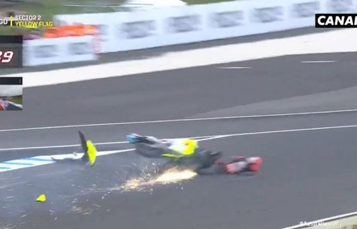 VIDEO. Immagini spettacolari dell’incidente durante il Gran Premio della Moto GP d’Australia tra Bezzecchi e Vinales