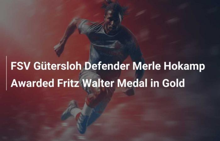 Il difensore dell’FSV Gütersloh, Merle Hokamp, ​​ha ricevuto la medaglia Fritz Walter a Or